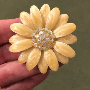 Vintage Enamel brooch signed TC